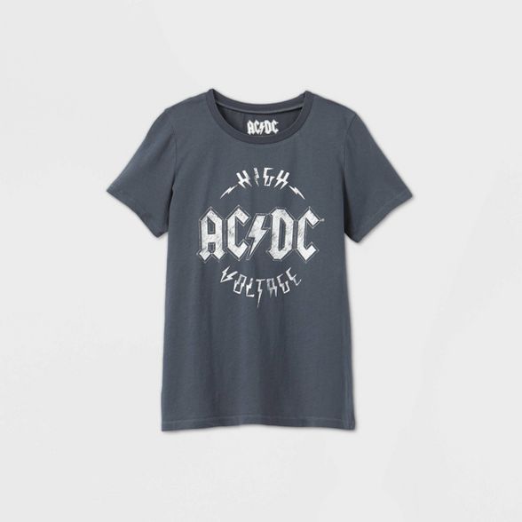Women's AC/DC High Voltage Short Sleeve Graphic T-Shirt - Blue | Target
