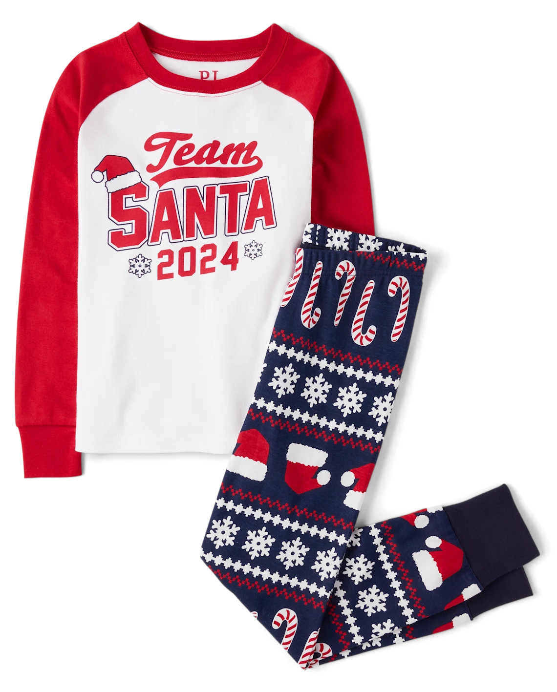 Unisex Kids Matching Family Team Santa 2024 Snug Fit Cotton Pajamas - tidal | The Children's Place