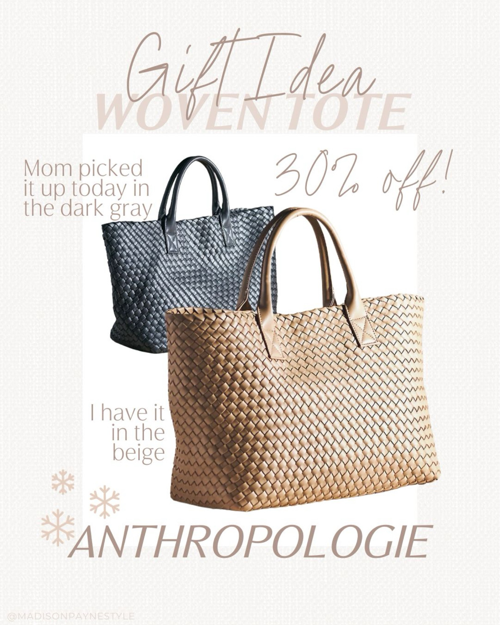 30% off Black Friday 🖤 at Anthropologie ✨ I have this oversized tote in beige, Mom just picked it up in gray that looks almost black. Anthropologie, Black Friday, Madison Payne, handbags

#LTKsalealert #LTKSeasonal #LTKCyberWeek
