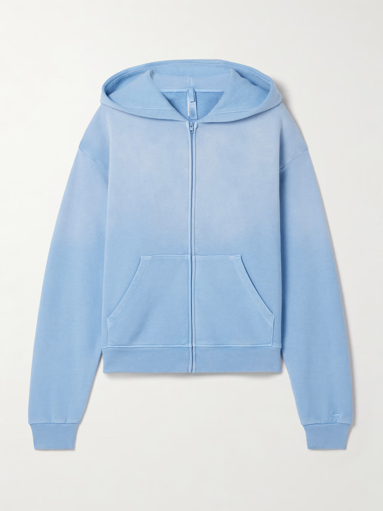SKIMS - French Terry Zip Up Hoodie - Blue Bell | NET-A-PORTER (US)