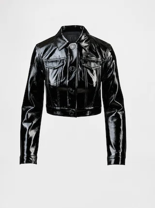 GapStudio Vegan Patent Leather Crop Jacket | Gap (US)