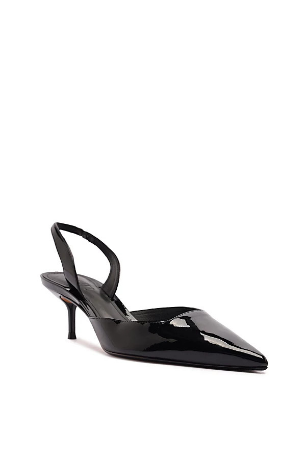 Schutz Paola Leather Mid Kitten Heel in Black, Women's at Urban Outfitters | Urban Outfitters (US and RoW)