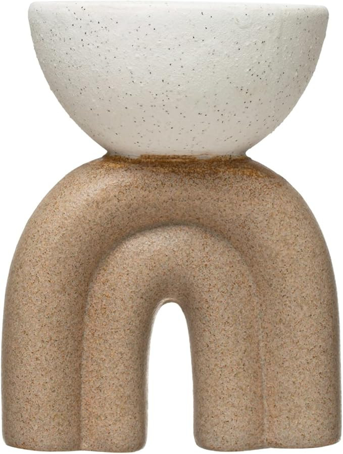 Bloomingville Rustic Two-Tone Stoneware Burner Incense Holder, Cream & Beige | Amazon (US)
