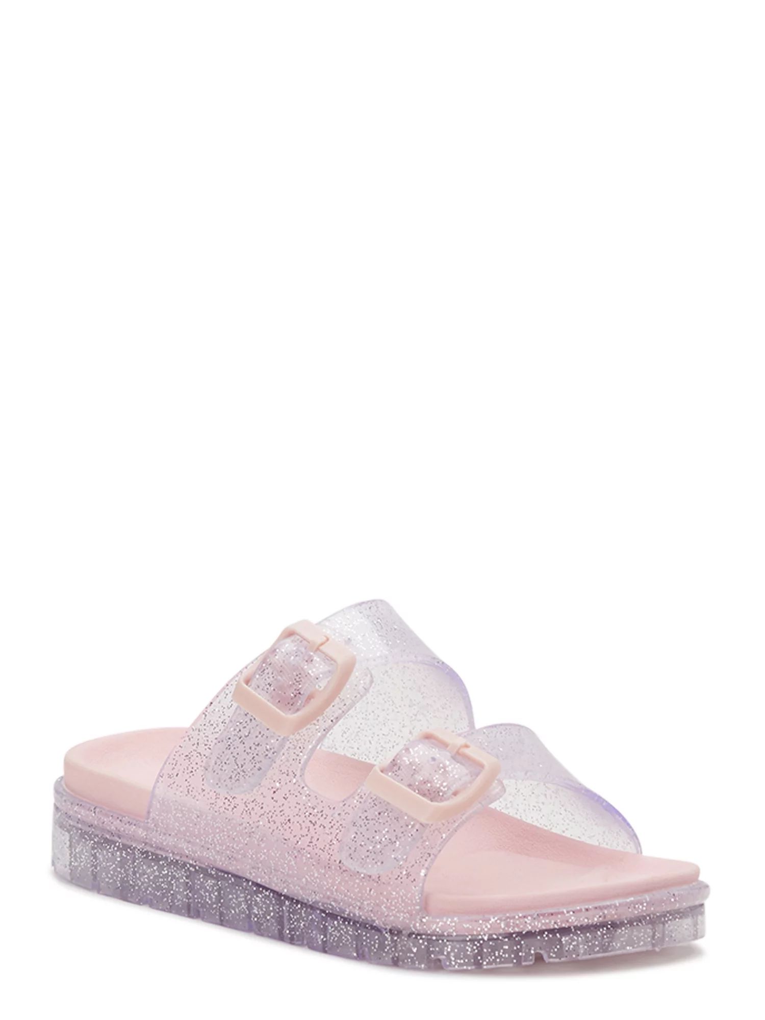 Wonder Nation Little and Big Girls Jelly Two Buckle Sandals, Sizes 13-5 | Walmart (US)