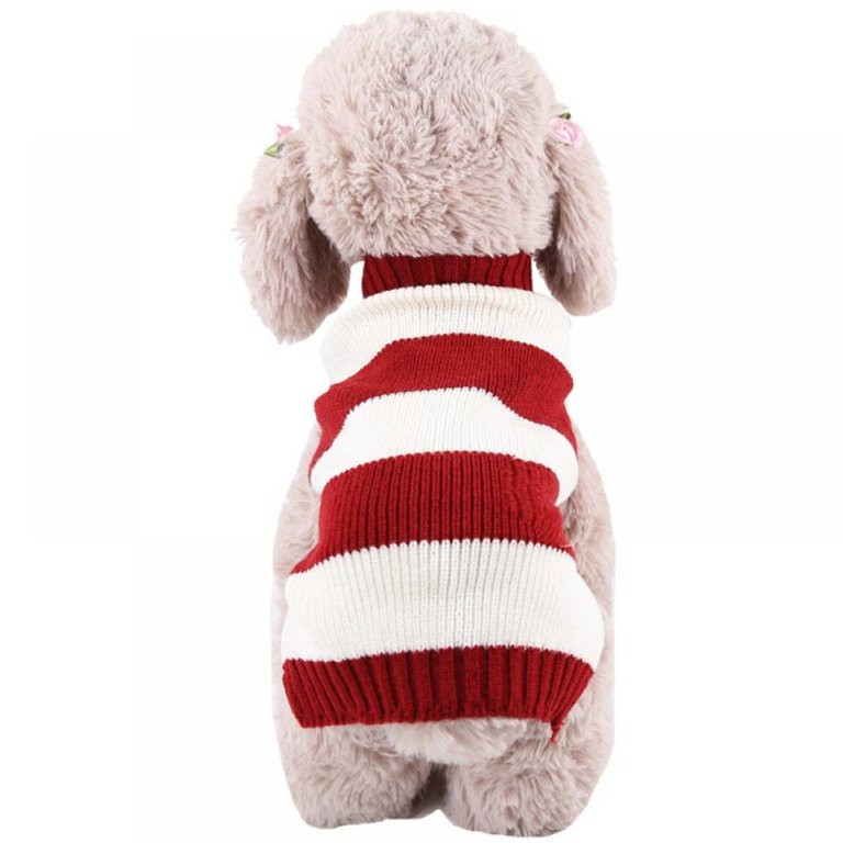 Pet Christmas Stripe Sweater Winter Warm Knitted Costumes Pet Dog Clothing | Walmart (US)