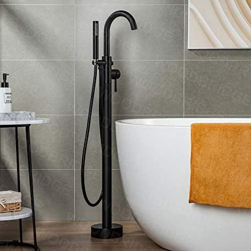 Woodbridge Contemporary Single Handle Floor Mount Freestanding Tub Filler Faucet with Hand Shower... | Amazon (US)