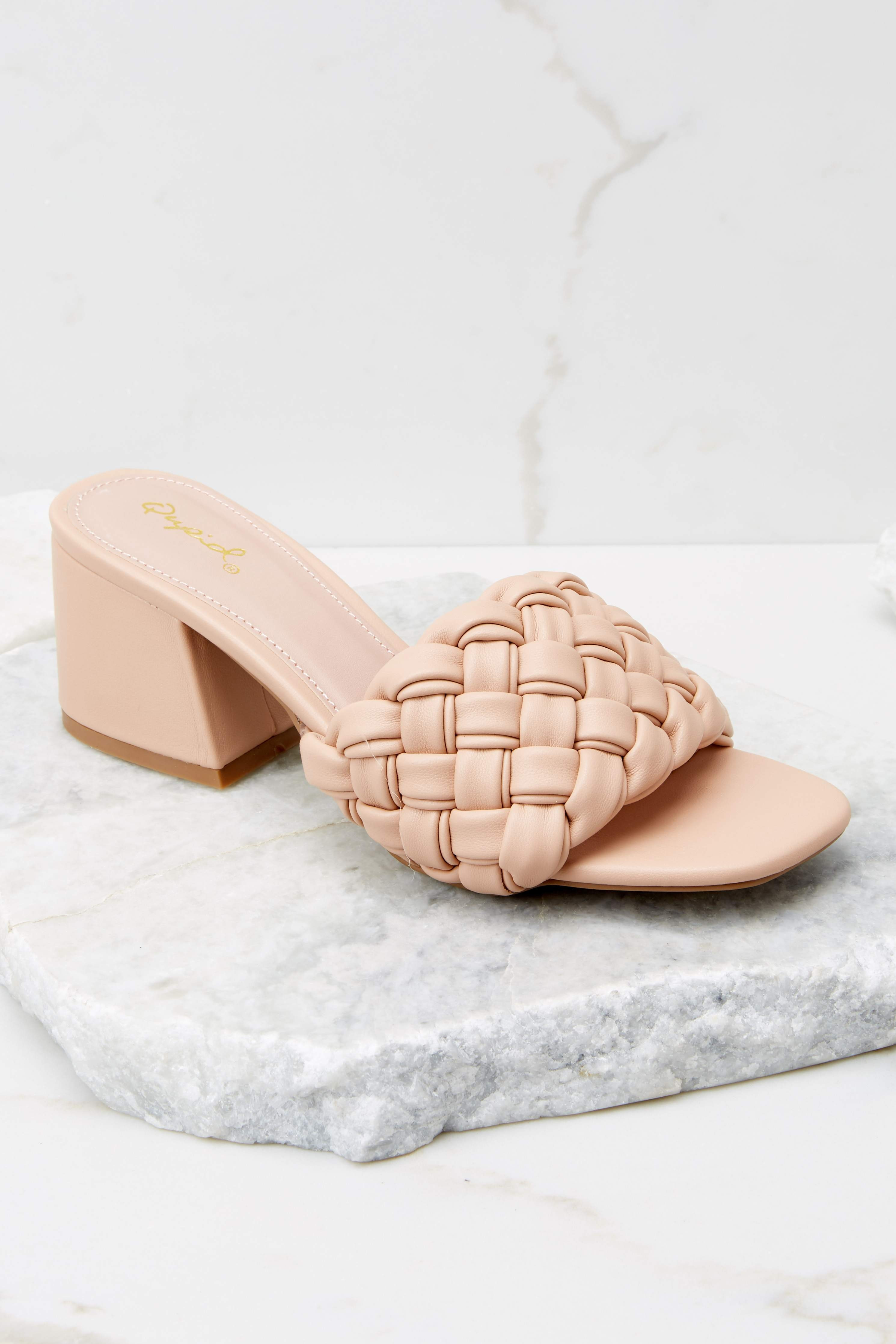 Delicate Love Blush Braided High Heel Sandals | Red Dress 