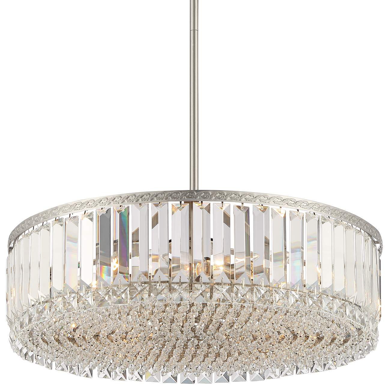 Stiffel Ella 20 1/4" Wide Brushed Nickel Crystal 5-Light Pendant | Lamps Plus