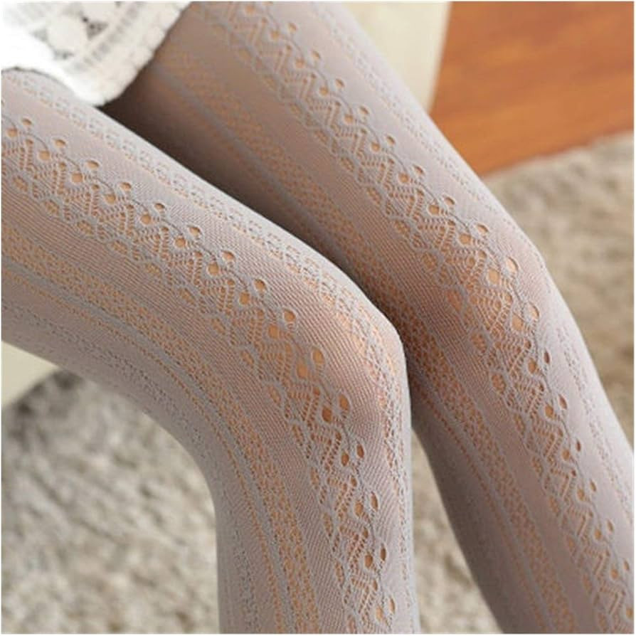JINSUO NWXZU Women Knitted Cotton Tights Female Autumn Winter Hollow Out Solid Long Stockings Tig... | Amazon (UK)