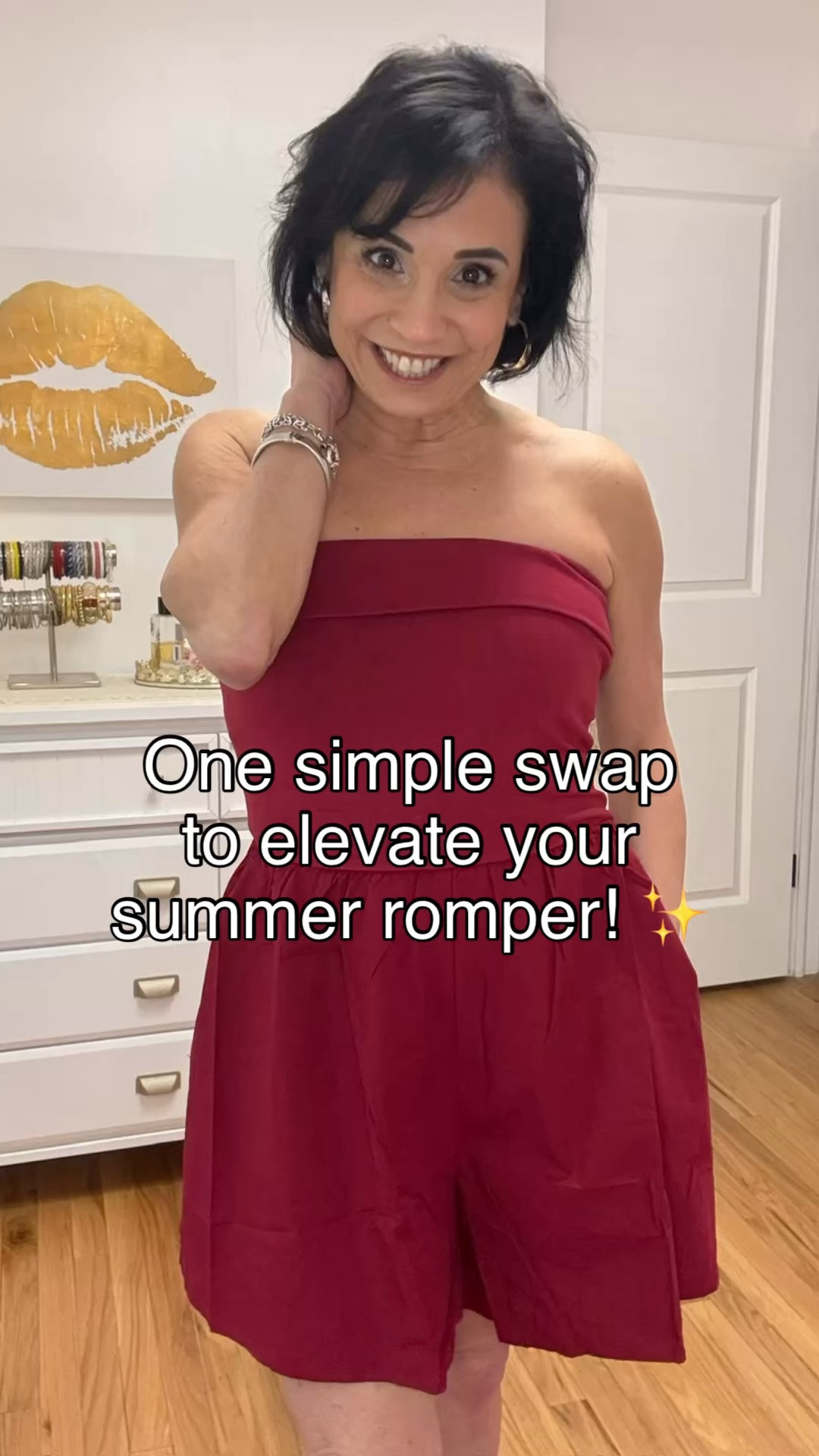 Let’s talk about the strapless struggle! 🙋🏻‍♀️ We’ve all been there—tugging and pulling all day long. But this romper? It actually stays put thanks to that hidden grip lining. Plus, the pockets and the length are just perfect for my fellow petite gals! I added a gold belt to cinch the waist and instantly dress it up. Chic, comfortable, and midlife-approved! ✨

Comment "ROMPER" and I’ll DM you the link to this exact look!

#midlifestyle #petitefashion #summeroutfits #styleover50 #affordablefashion

@amazon

#LTKgrwm #LTKootd #LTKOver40