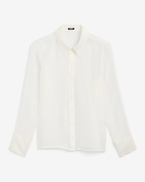 Sheer Crepe Portofino Shirt | Express