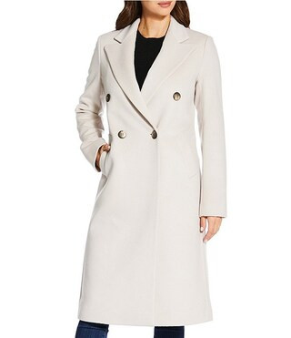 Katherine Kelly Pure Wool Notch Collar Double Breasted Button Front Coat | Dillard's | Dillard's