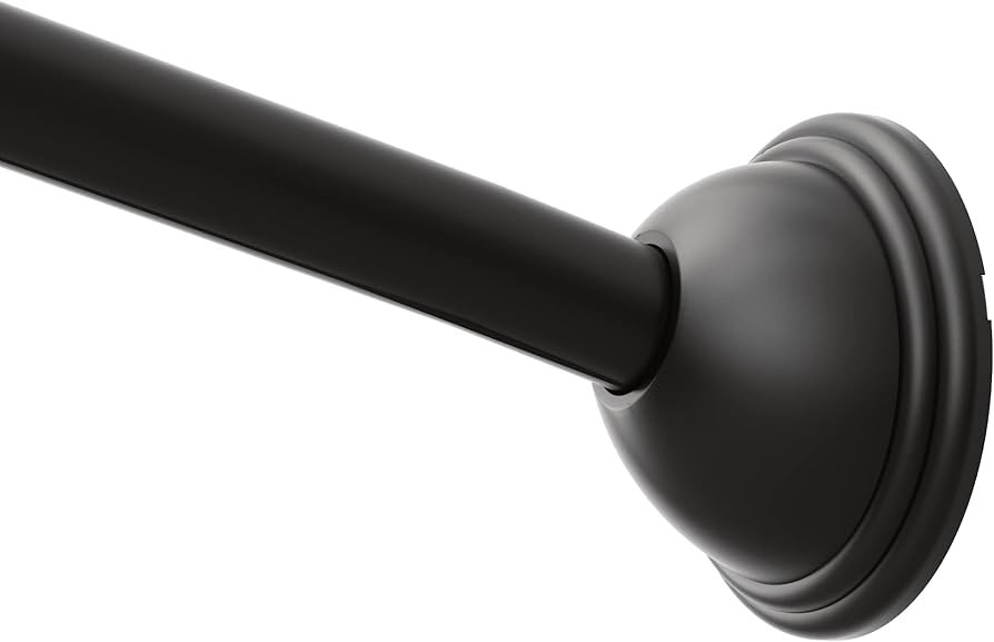 Moen Matte Black 54 to 72-Inch Adjustable Length Fixed Mount Single Curved Shower Rod, CSR2160BL | Amazon (US)