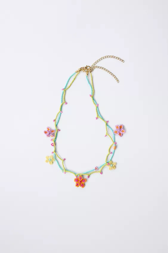 TWO-PACK OF BEADED FLOWER NECKLACES | Zara US