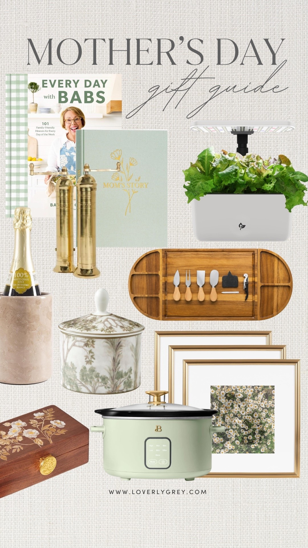 This gift guide has a little bit of everything! The cookbook and memory book feel so thoughtful, and that indoor garden is such a fun idea. Also love the cheese board set and the green crockpot for anyone who loves to cook or host!

#LTKMothersDay #LTKSeasonal #LTKmomlife