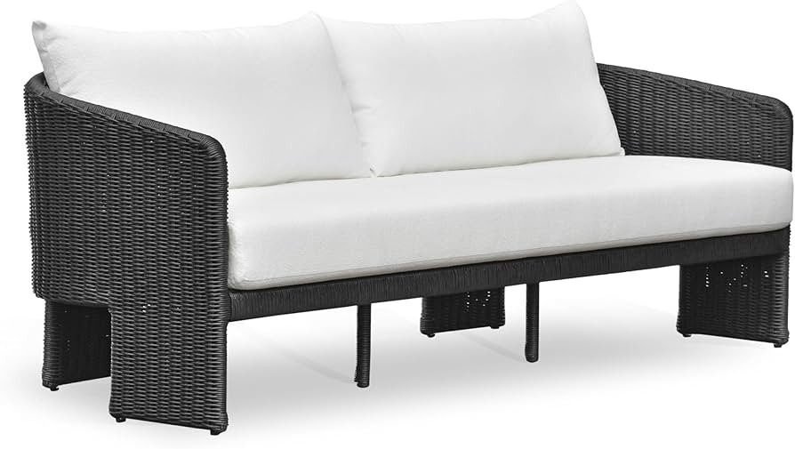 Tov Furniture Alexa Black Rattan Performance Fabric Outdoor Sofa | Amazon (US)