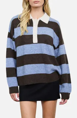 Blu Pepper Stripe Polo Sweater in Red Wood Multi at Nordstrom Rack, Size Small | Nordstrom Rack
