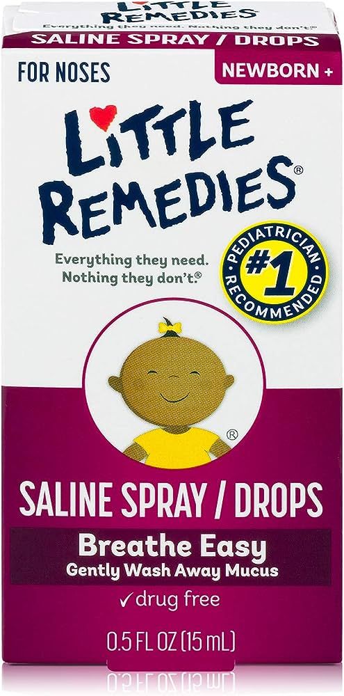 Little Remedies Saline Spray and Drops, Safe for Newborns, 0.5 fl oz | Amazon (US)