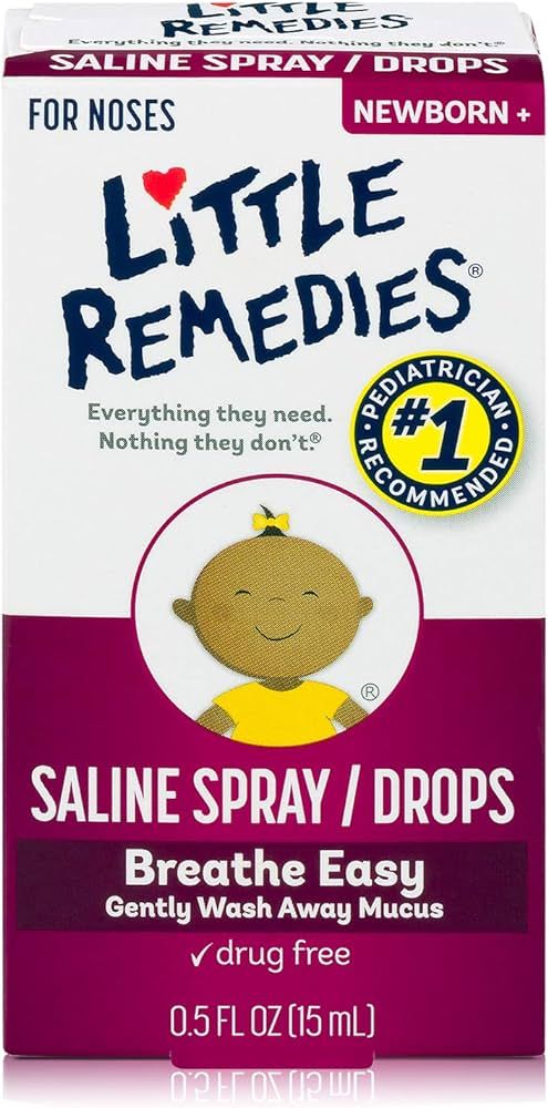 Little Remedies Saline Spray and Drops, Safe for Newborns, 0.5 fl oz | Amazon (US)