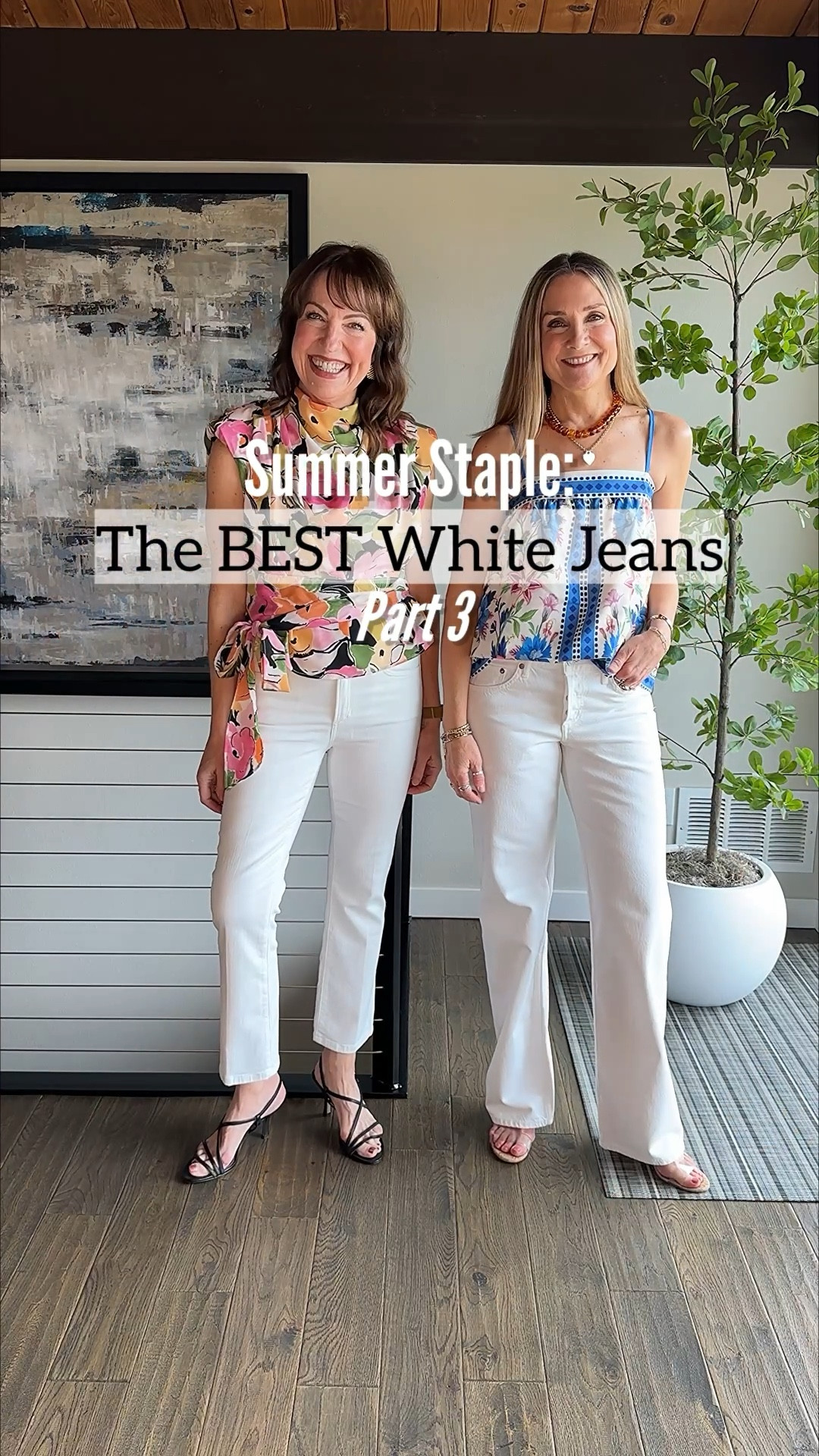 Comment SHOP for links!🔗
Part 3 in our series “The Best White Jeans!”🤍🤍

 We worked hard to find more white jeans that are flattering, stylish, high quality and are truly a summer staple in our wardrobes! White jeans can be tricky, but these pass our test!👍🏻
Julie is wearing a low rise, loose style, and I’m in a cropped kick flare! We love them with our fun, floral tops!🌸🌸 
How to Shop:🛍️
-Comment SHOP for links!
-Click the link in our bio to shop!
-Links will be in our stories!

White denim, kick flare denim, low rise loose denim, Joe’s Jeans, Agolde, Zara, Amazon, floral blouse, 


#LTKootd #LTKgrwm #LTKOver40
