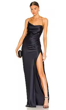 The Sei Twist Cowl Ruched Gown in Abyss from Revolve.com | Revolve Clothing (Global)