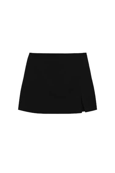 LOW-WAIST MINI SKIRT WITH SLIT | PULL and BEAR UK