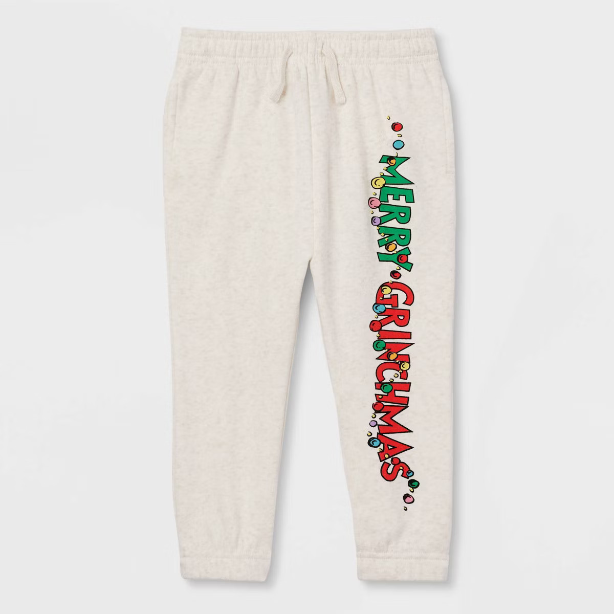 Toddler Dr.Seuss Grinch Family Fleece Pull-On Pants - Oatmeal | Target