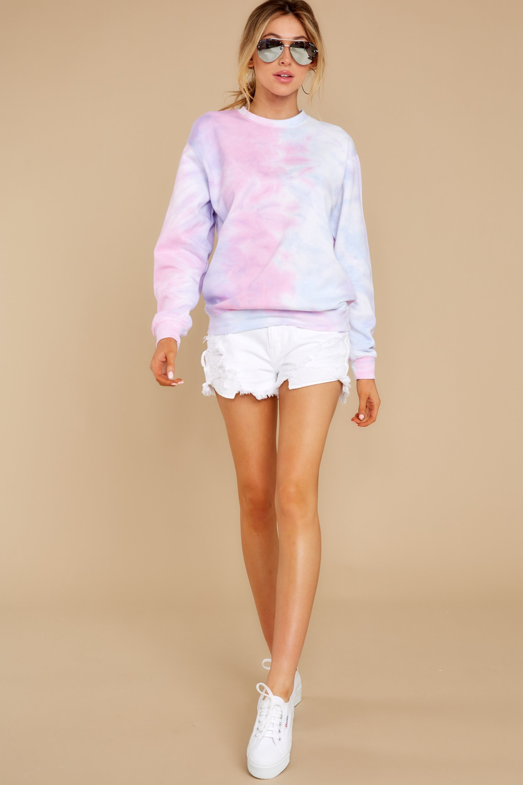 Blur The Lines Bubble Berry Tie Dye Sweatshirt | Red Dress 