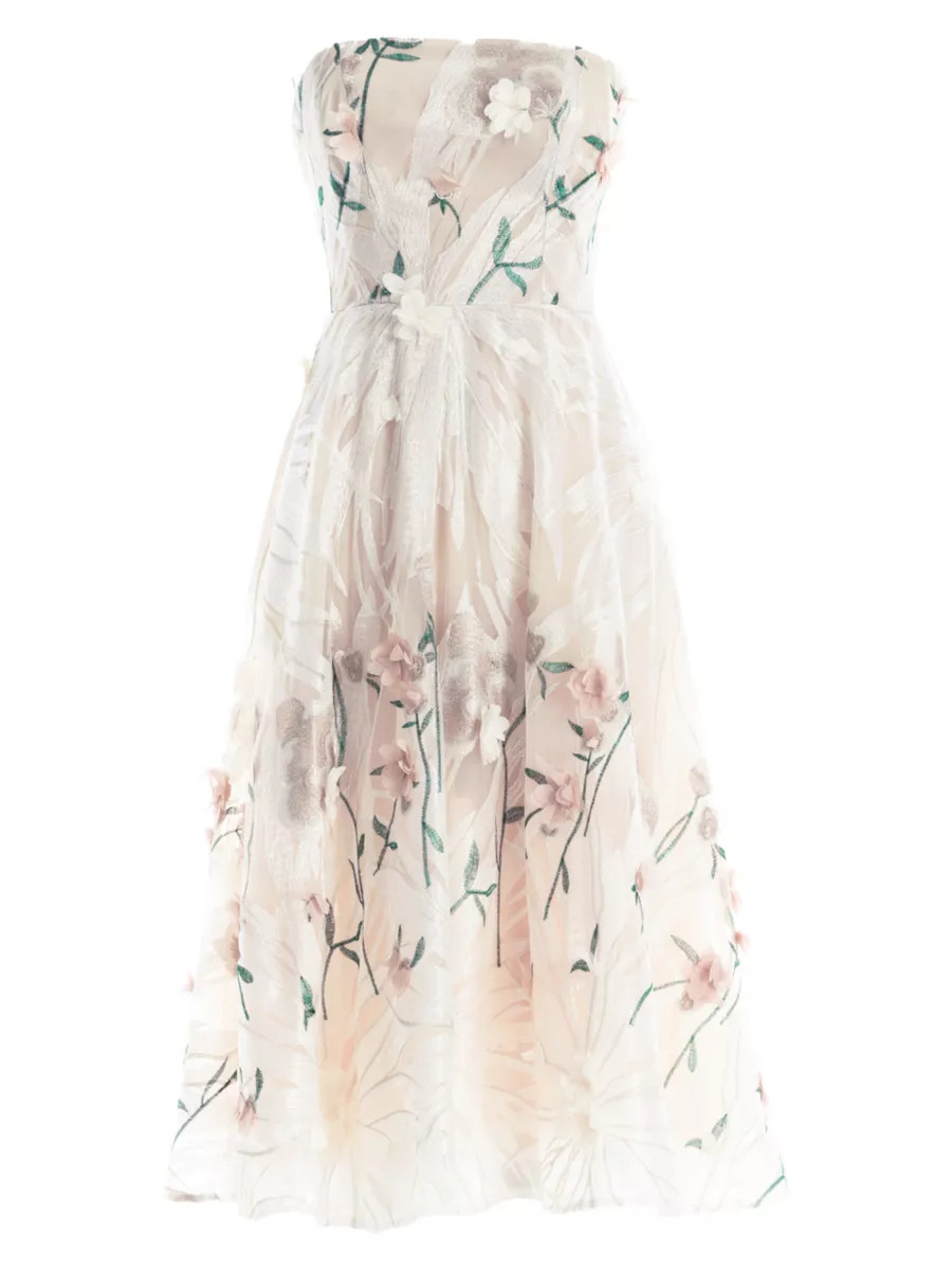 Kailyn Embroidered Fit & Flare Gown | Saks Fifth Avenue