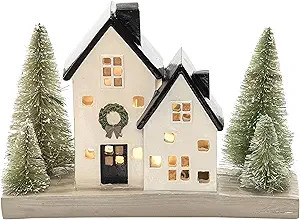 One Holiday Way 8-Inch LED Lighted Christmas Village House and Trees Scene Figurine - Battery Lig... | Amazon (US)