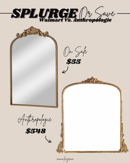 Anthropologie mirror vs. Walmart mirrors! Major splurge or save alert! 

#LTKHome #LTKSaleAlert #LTKFindsUnder100