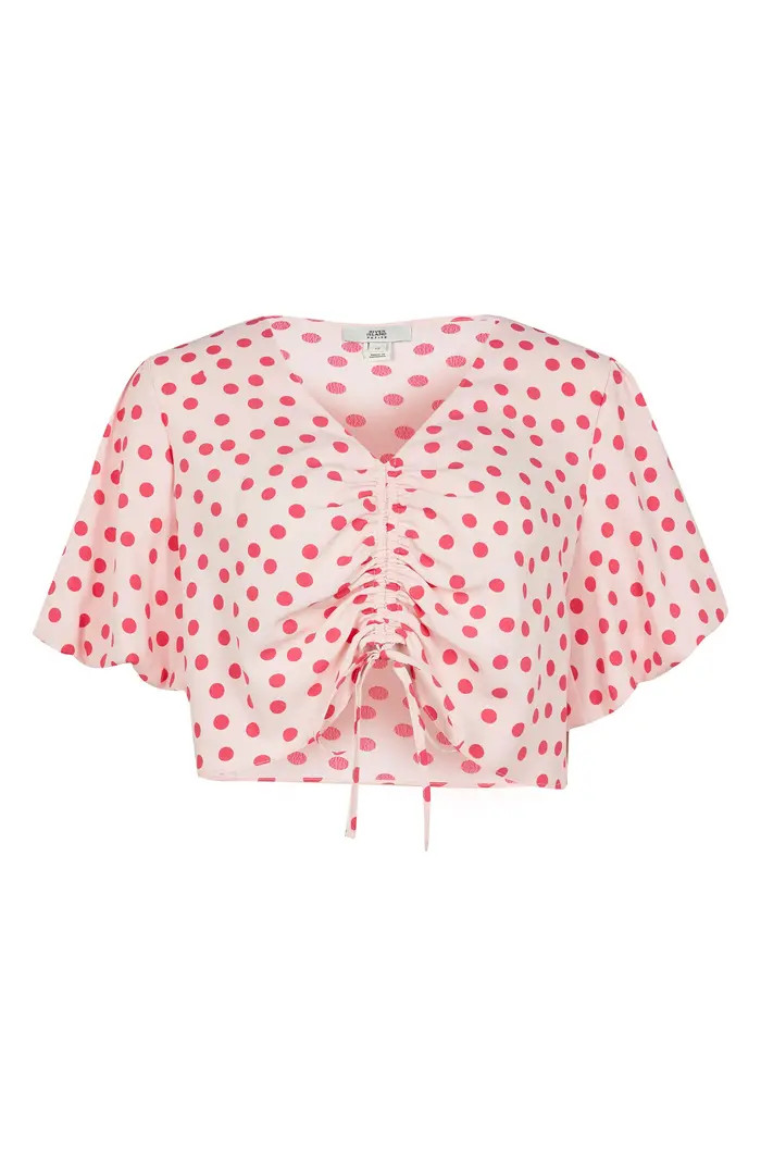 Dotted Ruch Front Top | Nordstrom