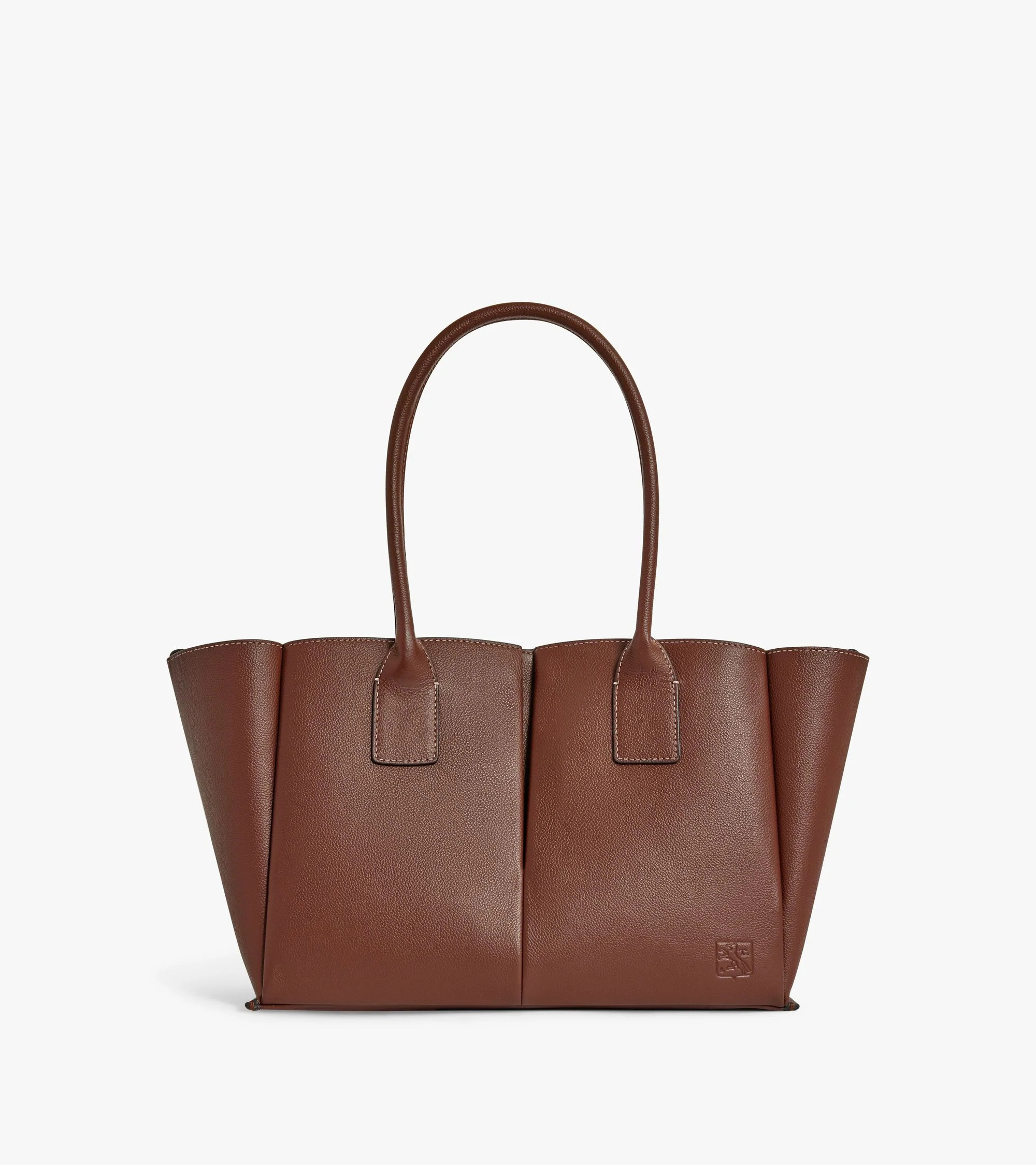 Elena large tote bag in grained leather | Le Tanneur