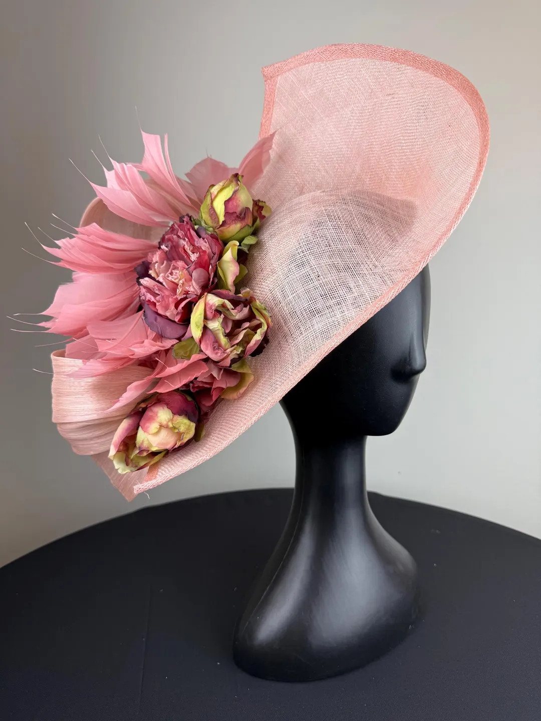 Pale Pink Fascinator With Blush Silk, Flowers and Feathers "molly" - Etsy | Etsy (US)