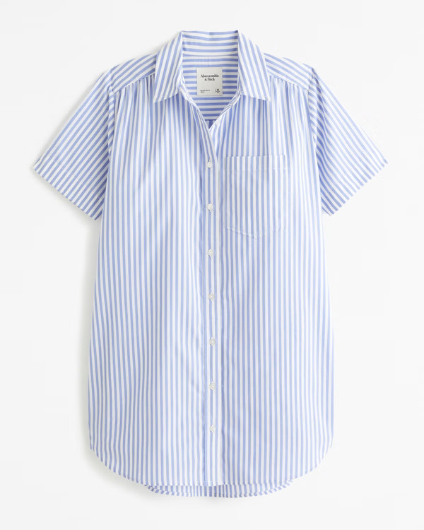 Relaxed Poplin Shirt Dress | Abercrombie & Fitch (US)