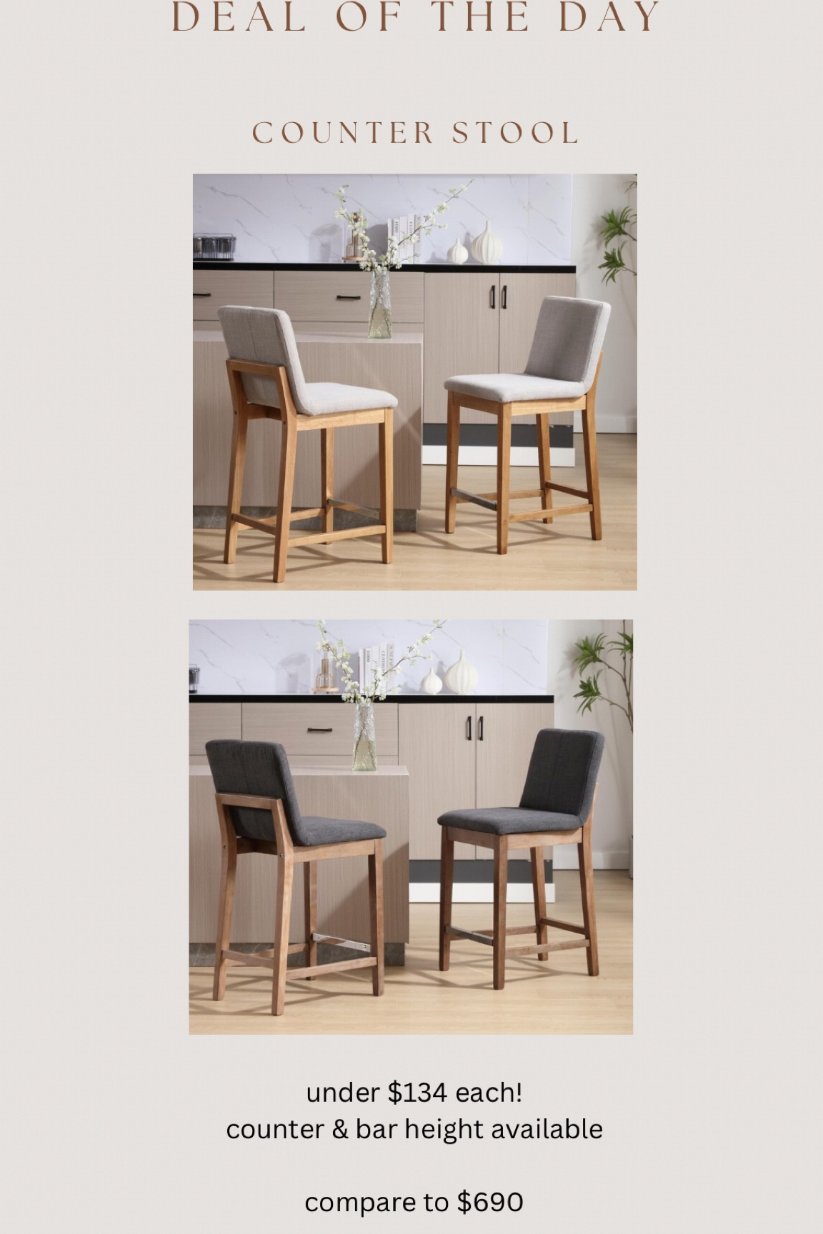 Brand new exposed back counter stools on Amazon & they already have 5⭐️ reviews!! These come in both counter & bar height!! I also love that they have a darker fabric option if you have messy kiddos or teens 🤣😅

#LTKHome #LTKStyleTip #LTKSaleAlert
