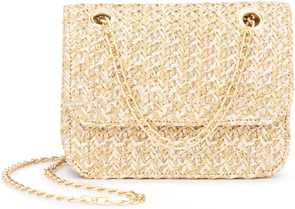 Olivia Miller Women's Fashion Mini Theodore Natural Straw Mini Crossbody Bag w Convertible Strap ... | Amazon (US)