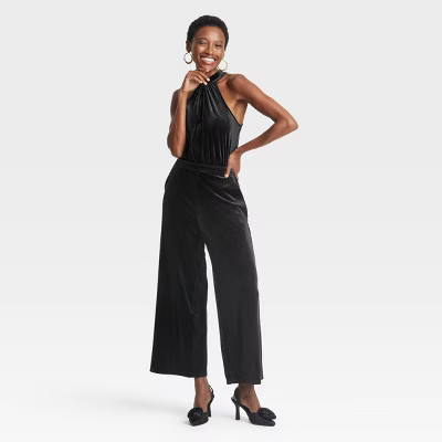Women's Velvet Jumpsuit - A New Day™ Black | Target
