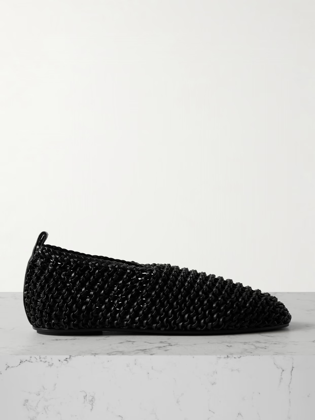 TOTEME - Woven Leather Ballet Flats - Black | NET-A-PORTER (UK & EU)