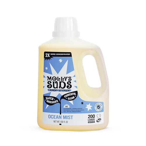 Molly's Suds Liquid Laundry Detergent | Clean Laundry Detergent Soap for Sensitive Skin | 2x Concentrated, High Efficiency (HE) (Ocean Mist - 200 Loads) | Amazon (US)