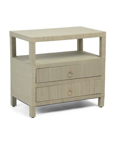 Rafia 2 Drawer Side Table | TJ Maxx