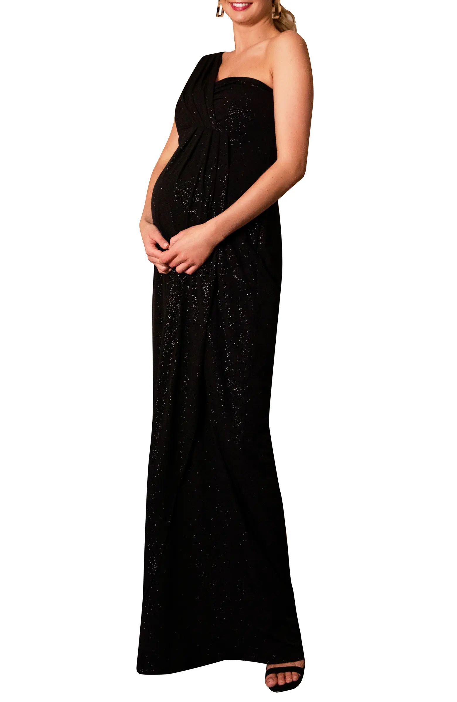 Galaxy One-Shoulder Maternity Gown | Nordstrom