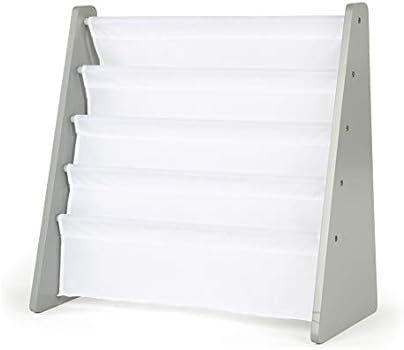 Humble Crew, Grey/White Kids Book Rack Storage Bookshelf, 4 Tiers | Amazon (US)