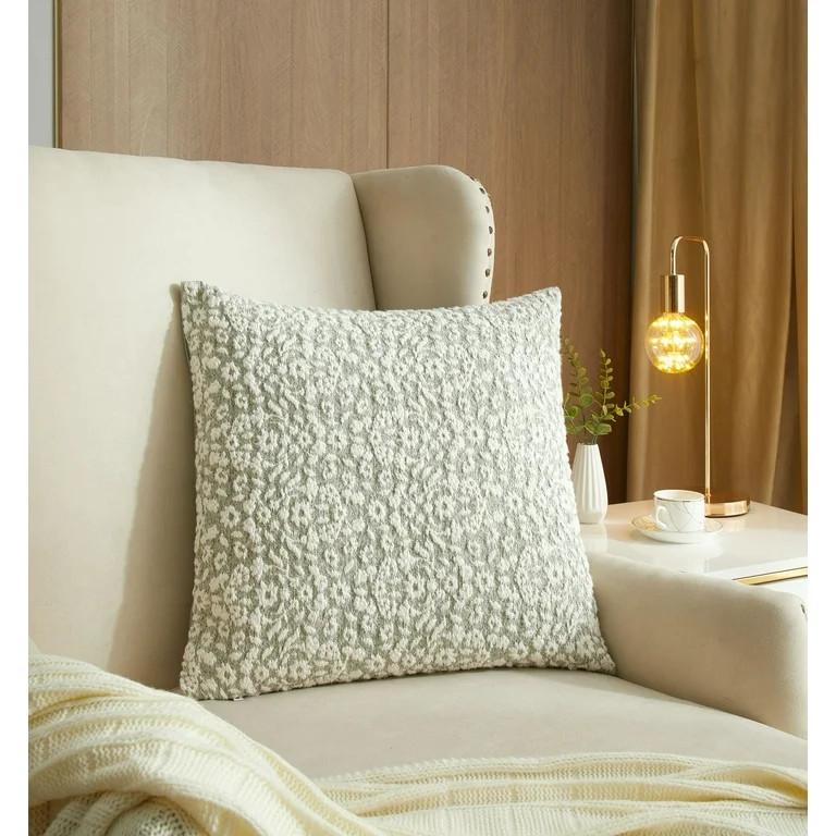 Better Homes & Gardens 20" x 20" Burned Blooms Decorative Pillow, Sage Green | Walmart (US)