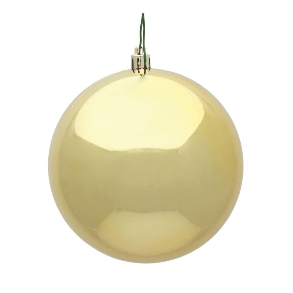 Vickerman 6"" Gold Shiny Ball Ornament, 4 per Bag | Oriental Trading Company
