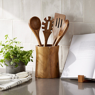 Rowan™ Acacia Utensil Holder | The Container Store