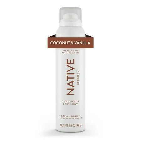Native Deodorant & Body Spray, Aluminum Free, Coconut & Vanilla, for Women and Men, 3.5 oz | Walmart (US)