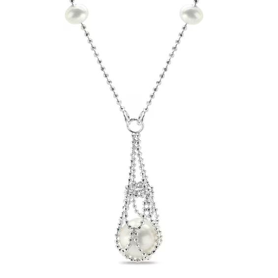 8.0 - 8.5mm Cultured Freshwater Pearl Imperial Lace Necklace in Sterling Silver|Zales | Zales