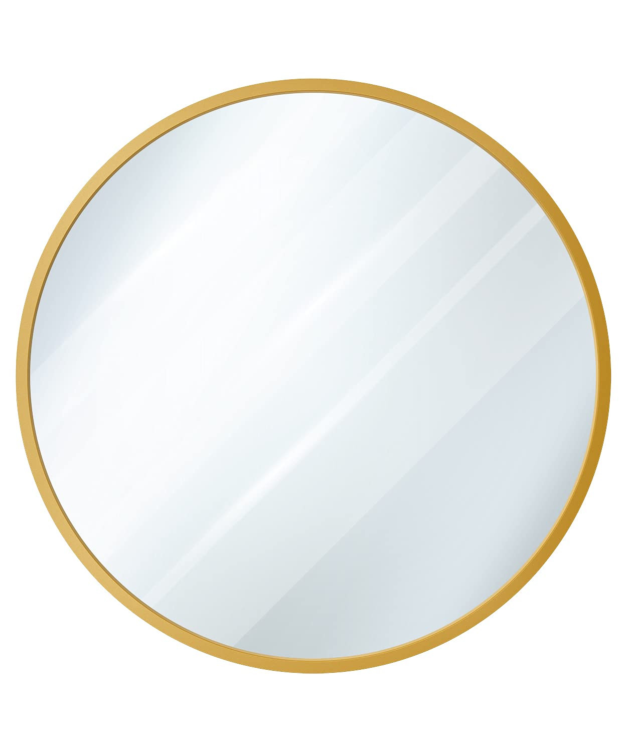 USHOWER 36 Inch Gold Round Mirror with Metal Frame, Wall Mounted Bathroom Mirror for Home Decor, Ret | Amazon (US)