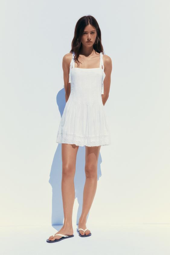 SHORT POPLIN DRESS | Zara US